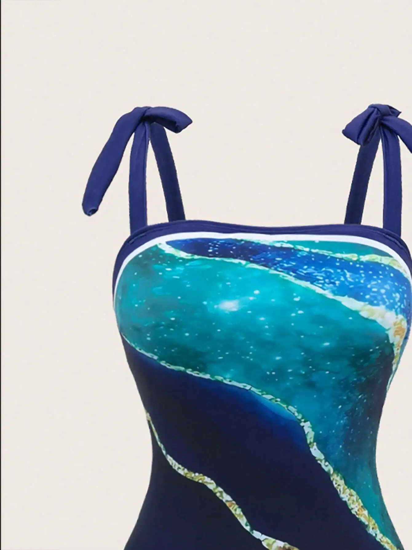 

Women Printed Strap One-Piece Swimsuit And Cover Up Skirt Set