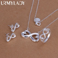 925 Sterling Silver Lady ผู้หญิงของขวัญวันวาเลนไทน์สร้างสรรค์แหวนสร้อยคอต่างหูเม็ดกลมแฟชั่นชุดเครื่องประดับงานแต่งงาน Nice