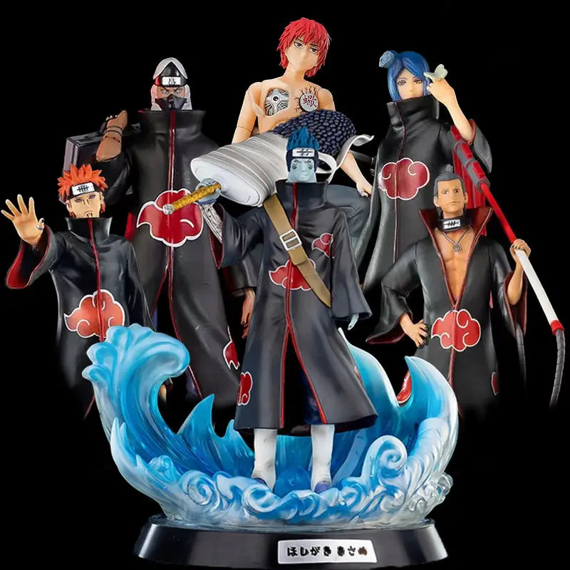 

2023New Anime Naruto Akatsuki Gk Statues Kakuzu Pein Hidan Sasori Konan Hoshigaki Kisame 30cm Collectible Toys For Kid Gift