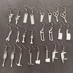 Simple Creative Retro Earrings Household Mini Gadgets Hammer Saw Wrench Kitchen Knife Personality Women Dangle