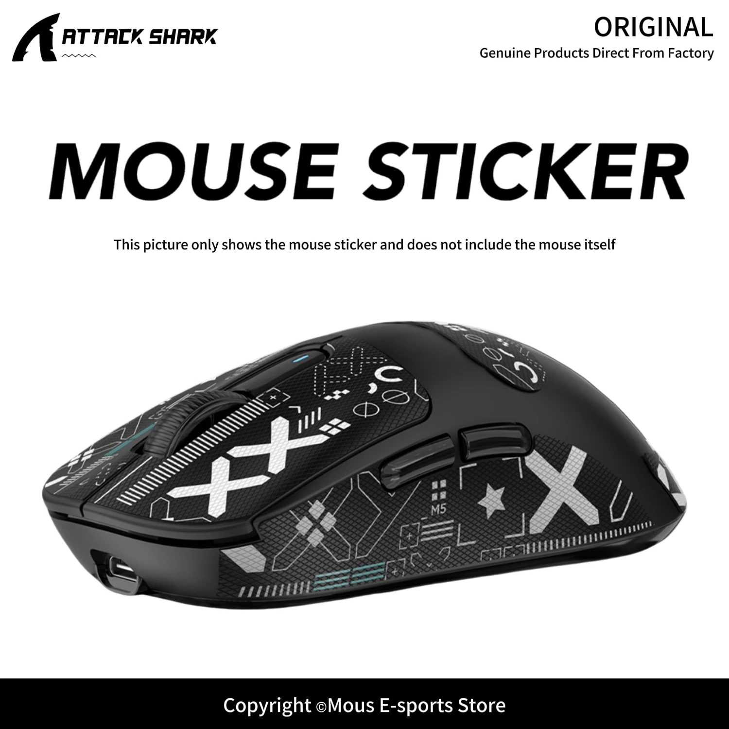 ATTACK SHARK Gaming Mouse Grip for R1/X11/X3/X6 1PC 3M Soft Touch Non-Slip Sweat Proof Easy Clean Perfect Fit