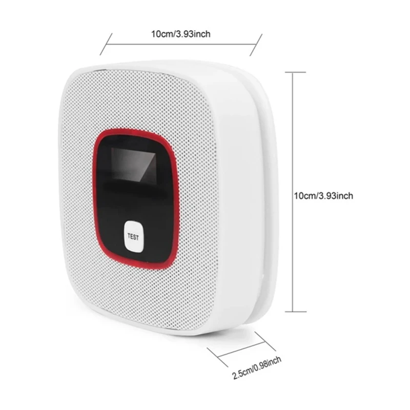 CO-Monóxido de Carbono Alarme Detector, Detector, Alarme, Sensor para Segurança Doméstica, Adverte Acusticamente e Opticamente