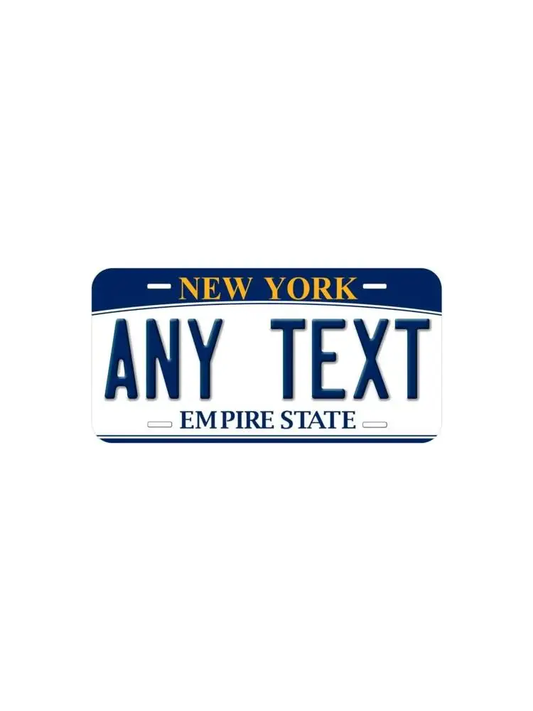 Plaque d'immatriculation de voiture personnalisée New York, nouveauté spéciale, n'importe quel texte en aluminium