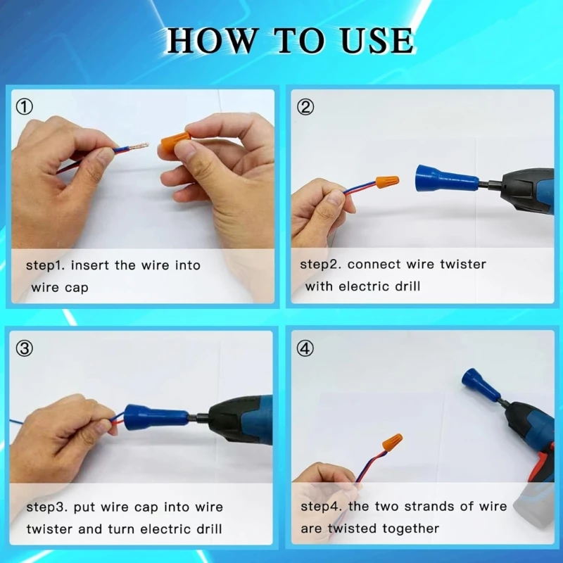 Wire Nut Twisters Wire Nut Driver Wire Twisting Tool & Spin Twisting Wire Connector Socket Wire Connector Driver Dropship