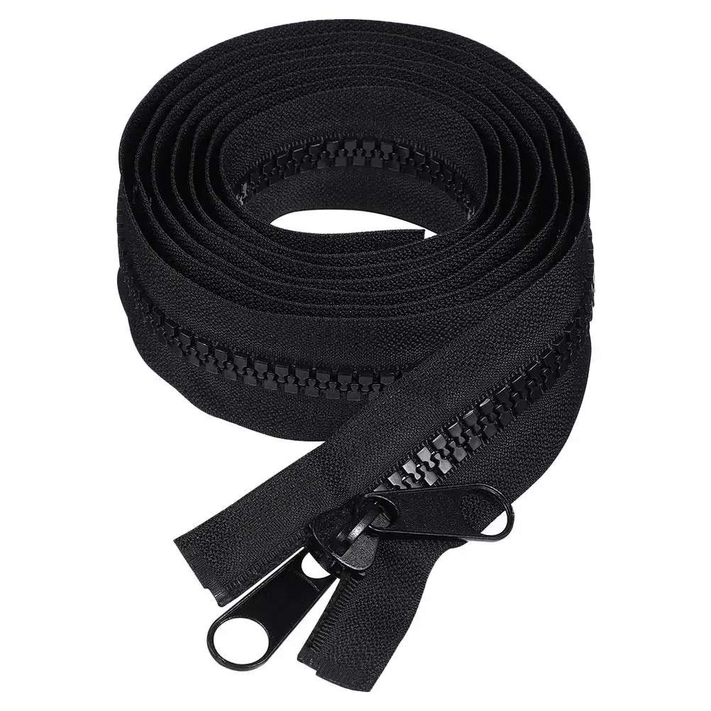 

Open Tail Zipper Heavy Duty Black Double Sided Resin Tent Repair Replacement Long Multipurpose Camping Craft Supplies