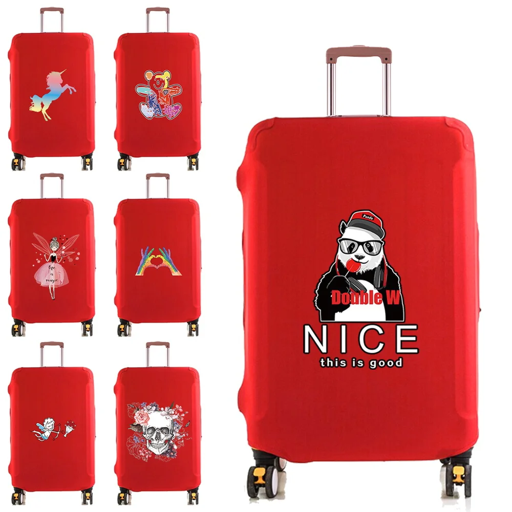 غطاء الأمتعة حامي مرونة الغبار حقيبة غطاء غبار صالح 18-28 بوصة عربة الأمتعة إكسسوارات السفر طباعة ملونة #1