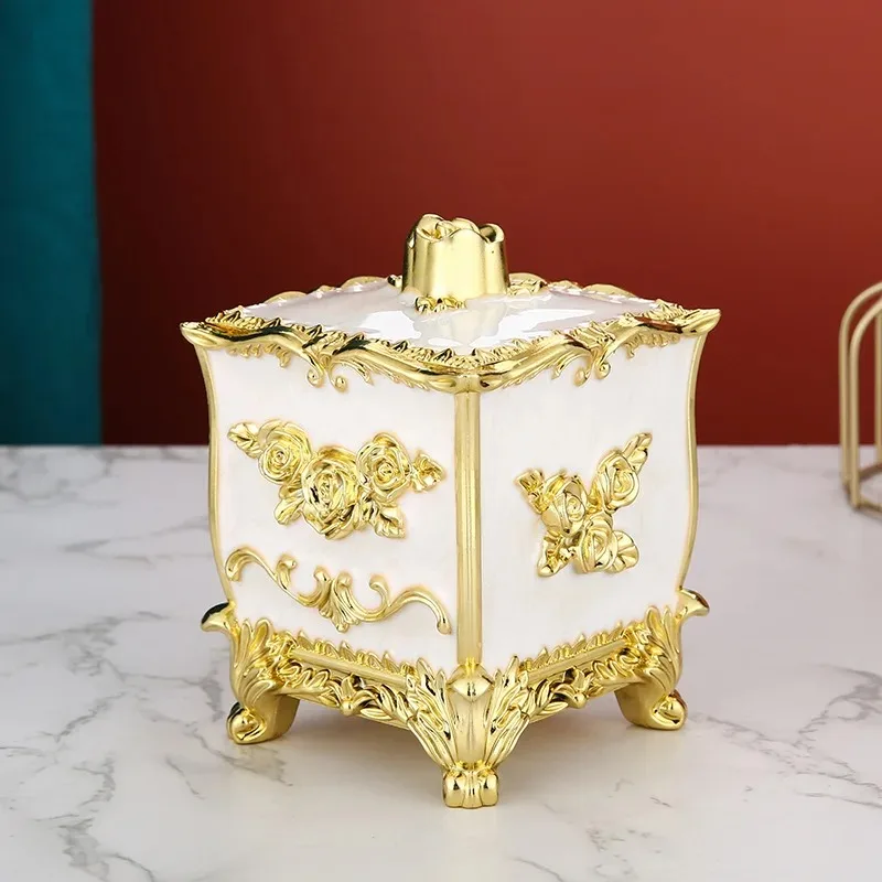 Scatola per stuzzicadenti europea casa soggiorno tavolino leggero scatola di tamponi di cotone di lusso creatività