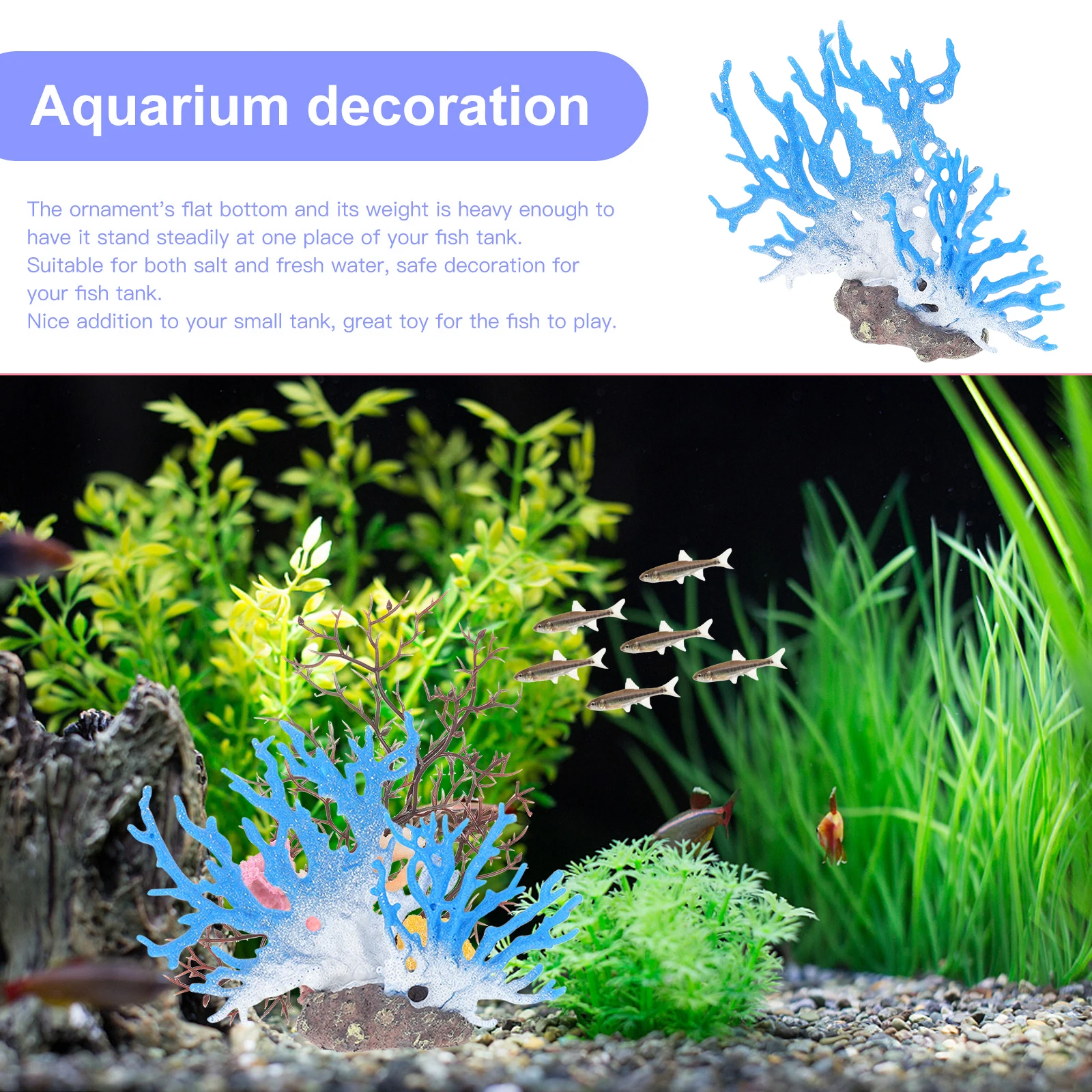

Simulated Coral Tree Ornaments Decorations Aquarium Statue Décor Plastic Fish Tank