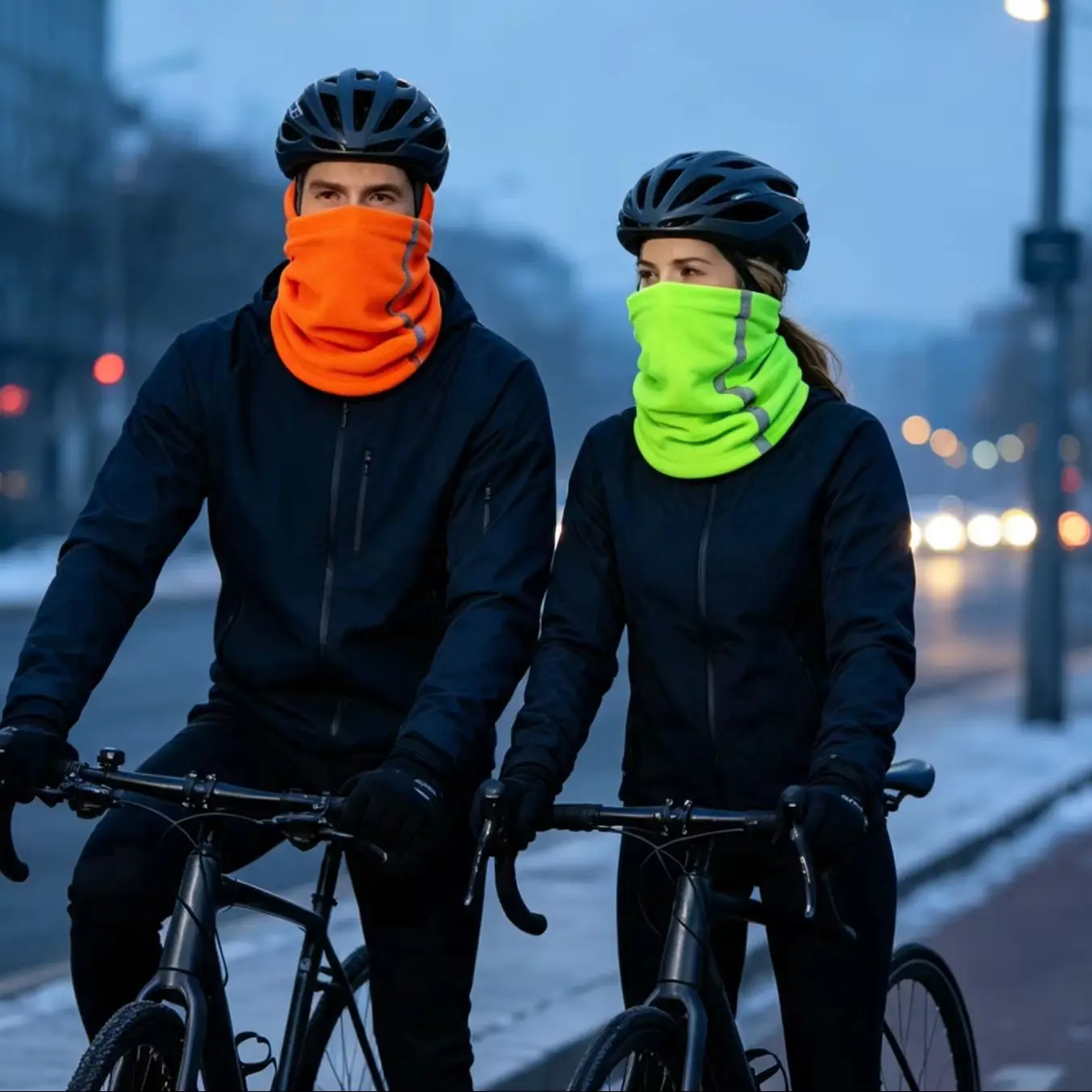 Fleece Neck Gaiter Visibility Reflective Safety Neck Warmer Balaclava Bandana Winter Warm Scarf for Women Men