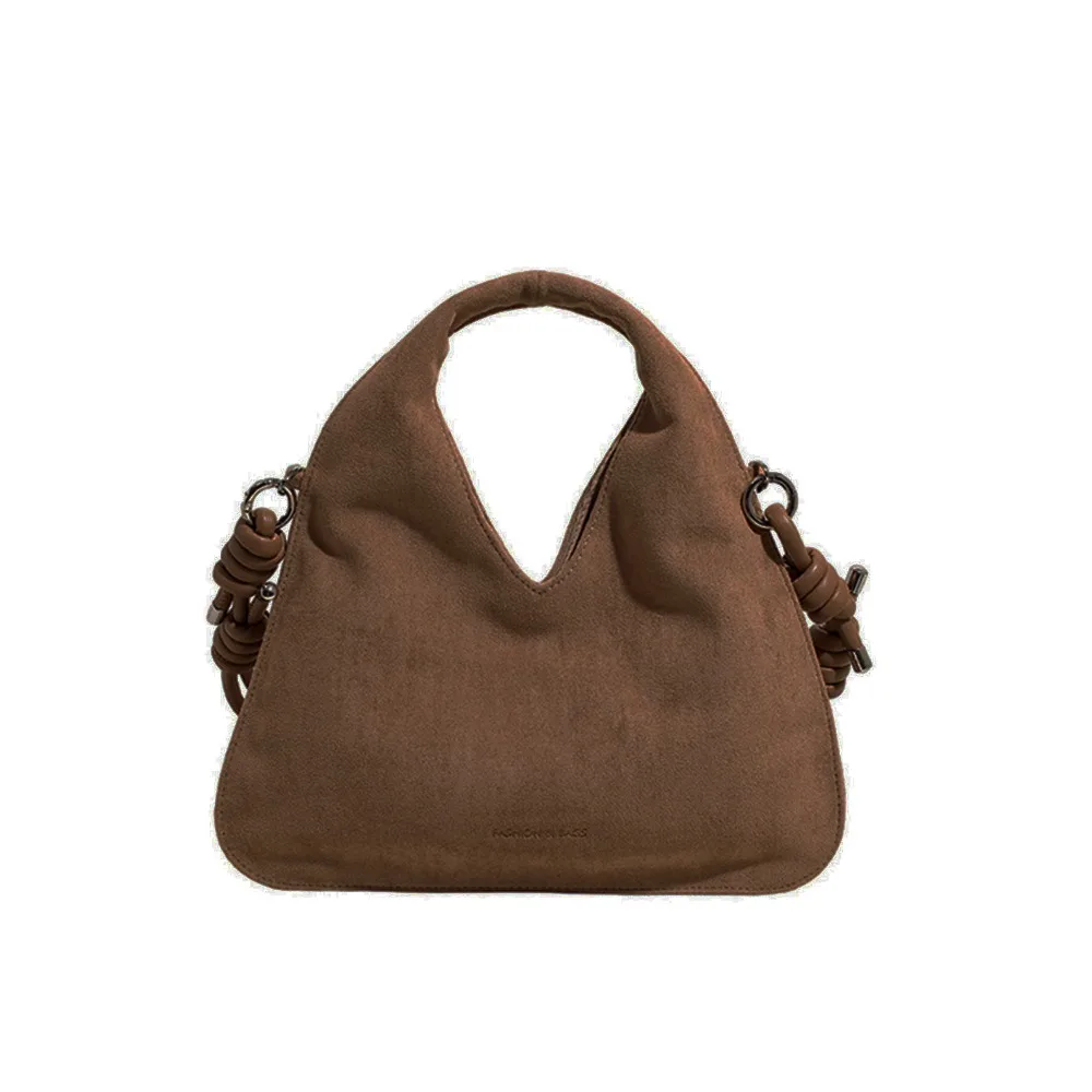 

Shoulder Bag Suede Triangular Hand Bag Handbag Large Capacity Slouchy Hobo Bags Korean Style Candy Color Solid Color Tote Bag