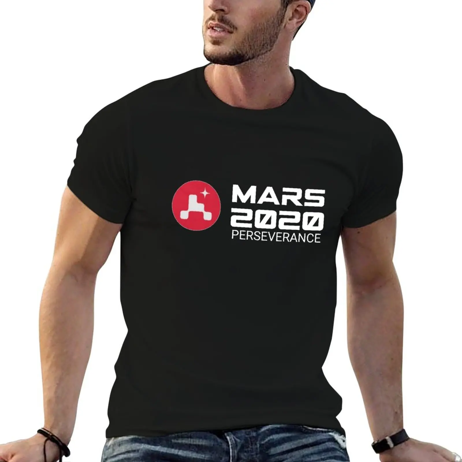 2020 para camiseta lisa hombre negro Mars logo camiseta de lujo Rover Perseverance paquete HQ t algodón hombre