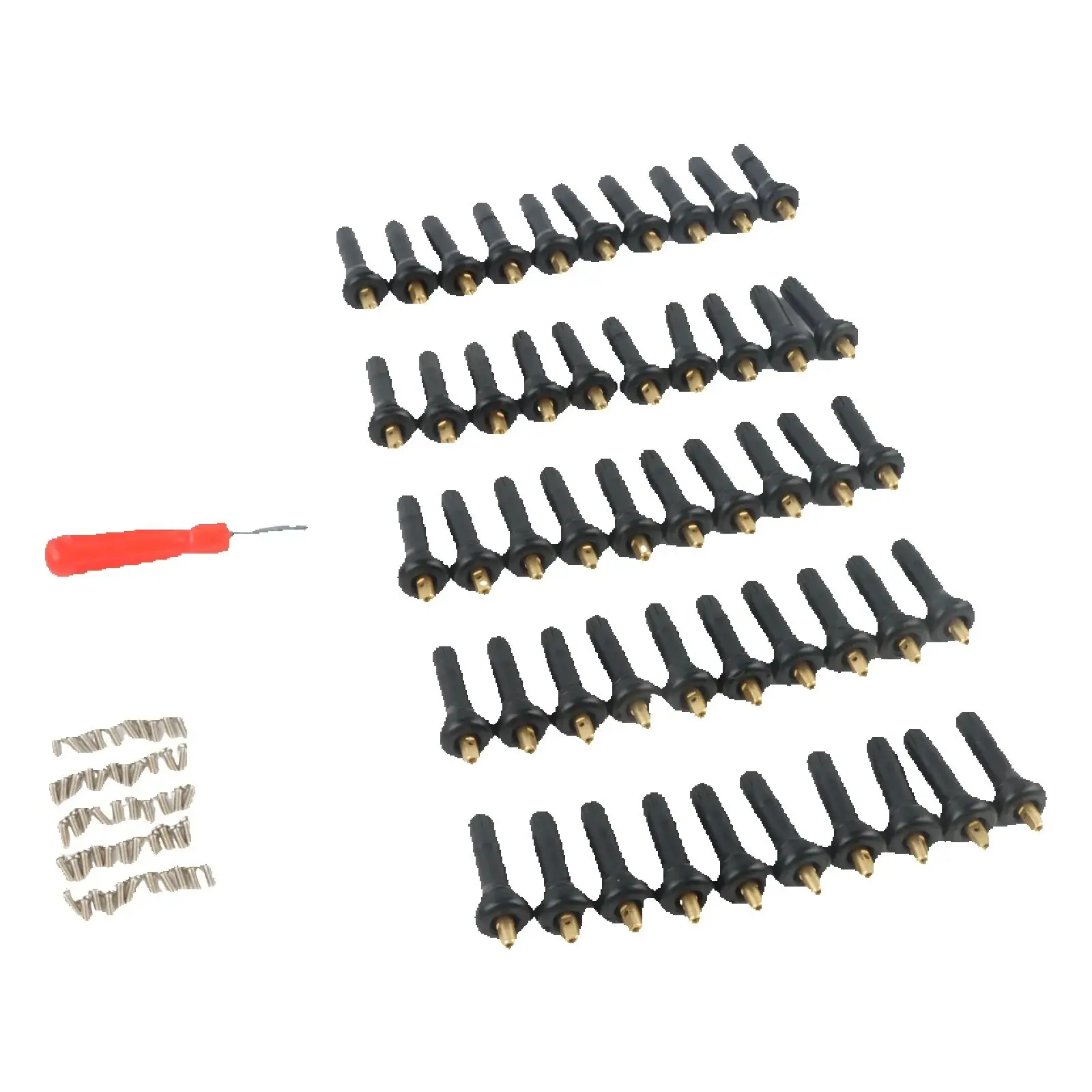 

50pcs TPMS Rubber Snap-in Tire Valve Stems for Ford Chevy Chrysler Buick Subaru Lincoln 11.5mm Valve Hole Replacement Parts