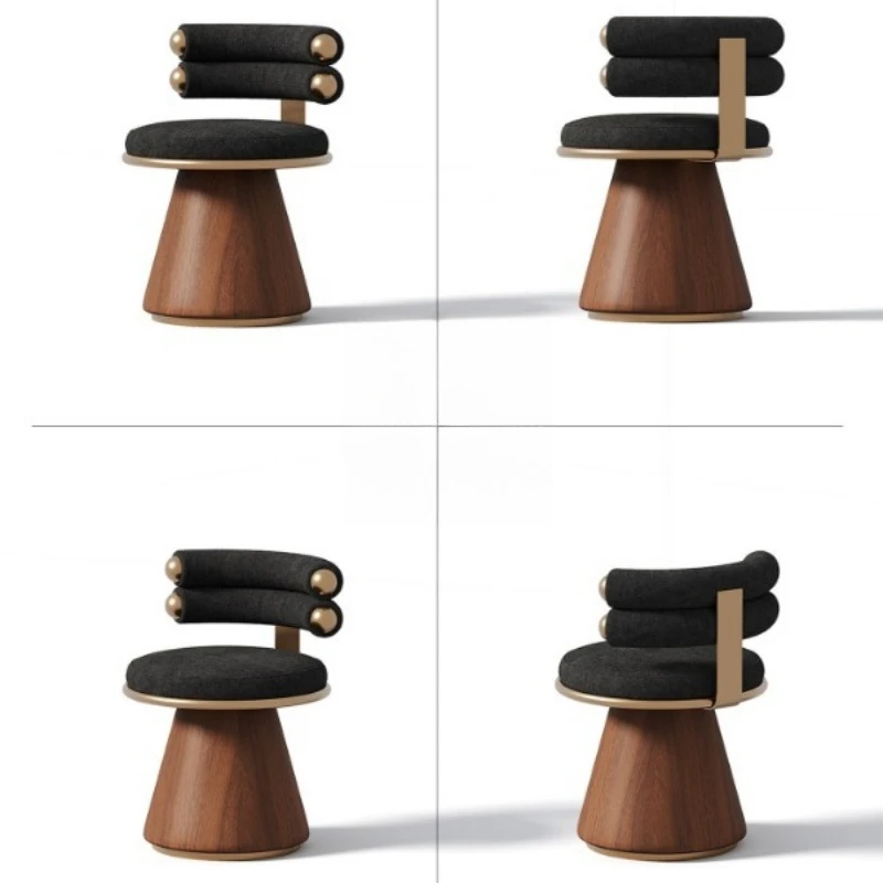 Retro style dressing chair light luxury high sense rotatable makeup chair