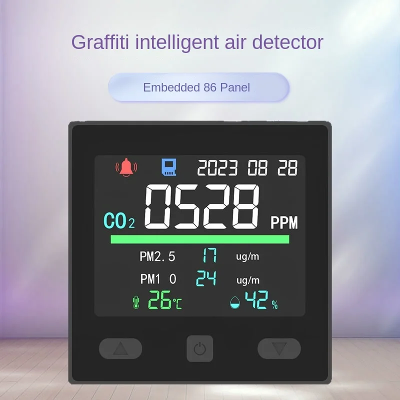 

New tuya intelligent APP control embedded 86 panel CO2/PM2.5/PM10 temperature and humidity air detector