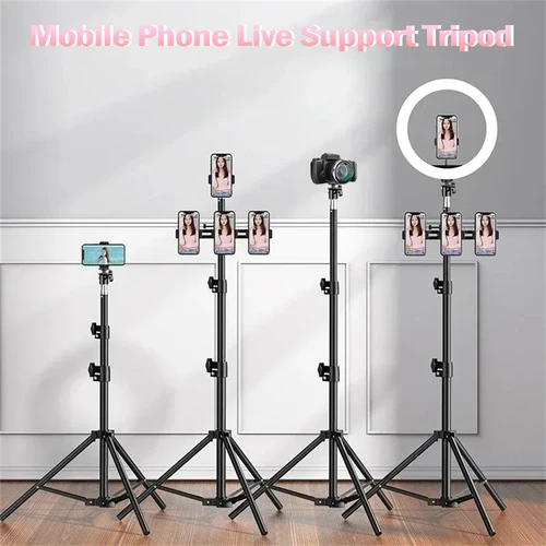 Soporte estirable de 170cm, altura ajustable para teléfono móvil, trípode de soporte en vivo, grabación multifuncional, trípode de aterrizaje para Selfie
