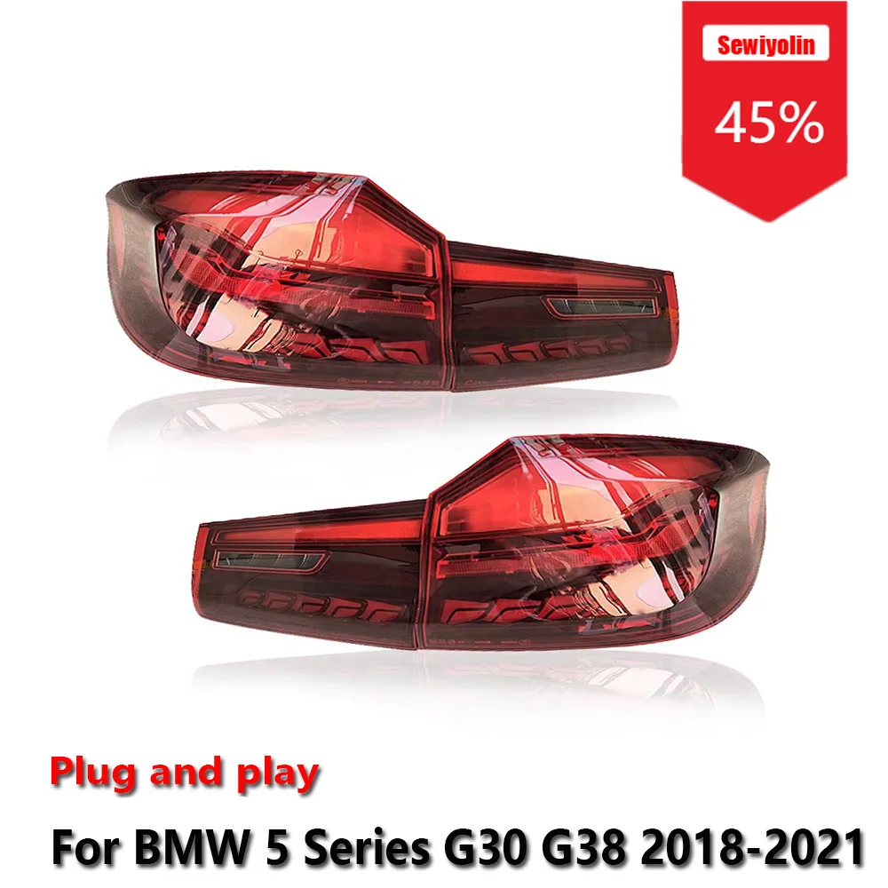 

Автомобильные светодиодные задние фонари в сборе для BMW 5 серии G30 G38 2018-2021, автоматические противотуманные фары DRL, стоп-сигналы поворота Plug and Play