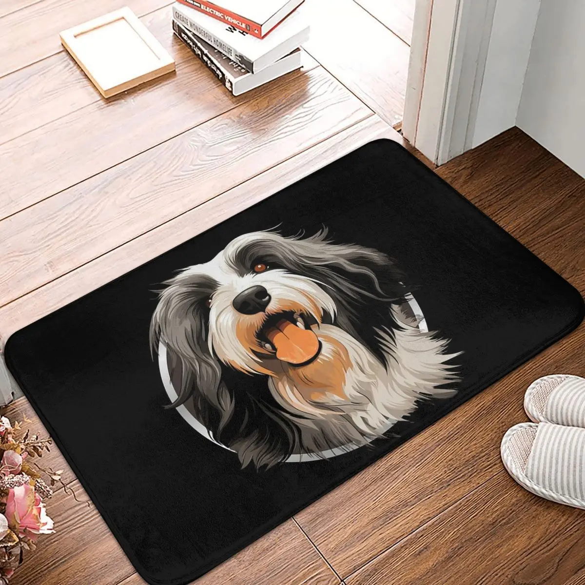 Bearded Collie Dog Cute Funny Gift For Animal Lover Anti-slip Doormat Floor Mat Carpet Rug for Kitchen Entrance Home Footpad Mat