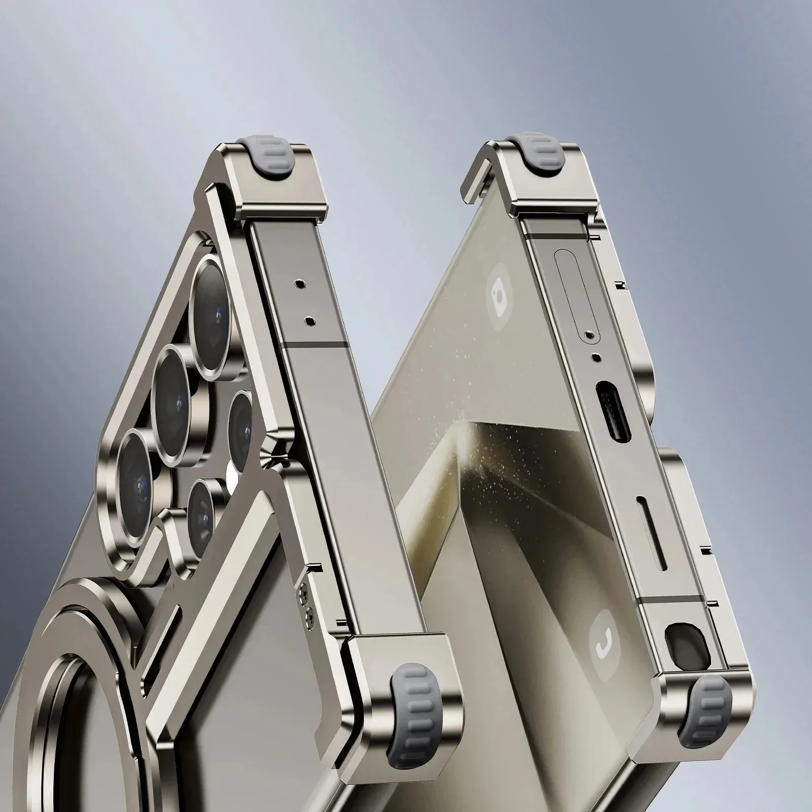 Magsafe Aluminum Alloy Magnetic Ring Stand Phone Case For Samsung Galaxy S23 S24 Plus S24 Ultra Metal Bumper With Stand Cover