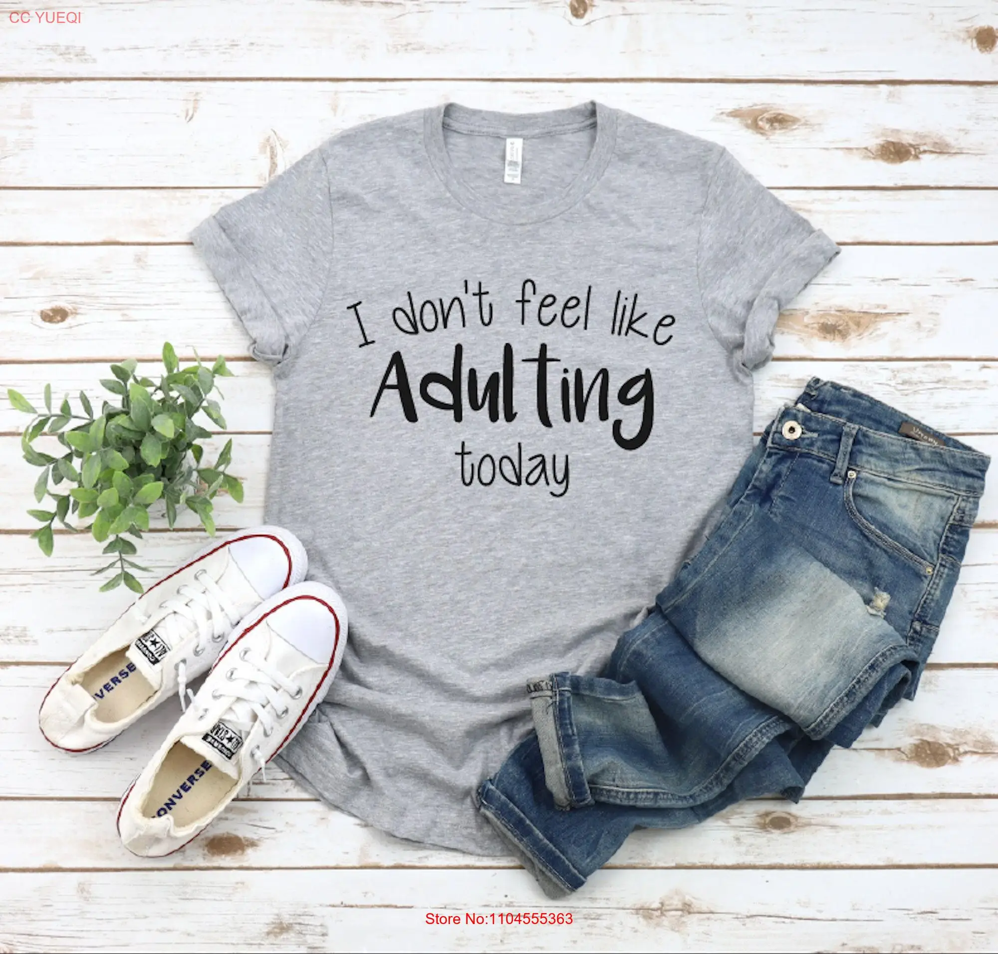 لا أشعر مثل الكبار اليوم تي شيرت مضحك الكبار الساخرة روح الدعابة حياة الوالدين طويلة أو قصيرة الأكمام #1