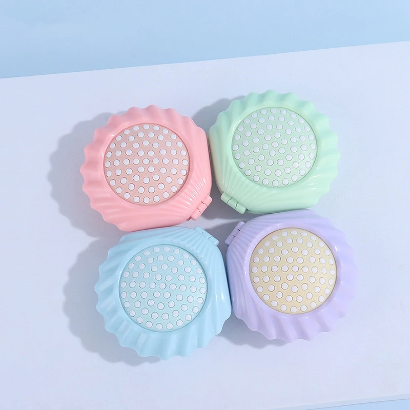 Mini Seashells Shape Hair Comb With Folding Mirror Traveling Portable Massage Folding Comb Women Girl Hair Brush Styling Tools