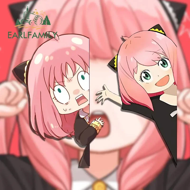 EARLFAMILY Anya Peeker Car Sticker Anime Probe Windshield Campervan Laptop Decal Trunk Motorcycle Surfboard Car Accessories