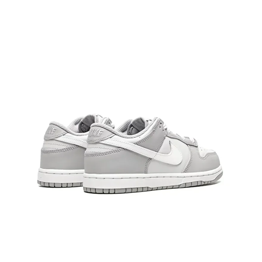 Tênis infantil Nike Dunk Grey confortável diário de cano baixo cinza e branco para crianças pequenas e médias