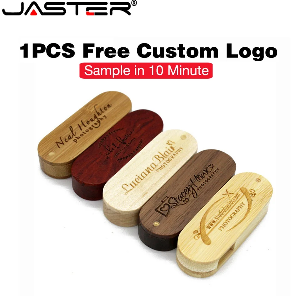 

JASTER (1PCS Free Custom Logo) USB 2.0 Flash Drive 128GB Key Chain Gift Pen Drive 64GB Wooden Pendrive 32GB Laser Engraving