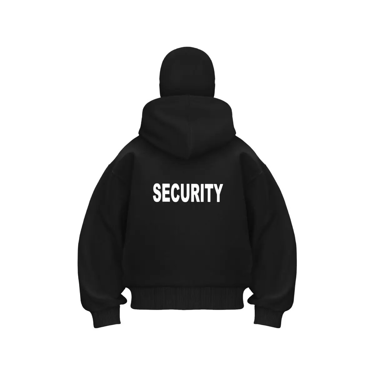 Security design with white letters Double Hood Warm Outdoor Men's Winter Casual Sweatshirt