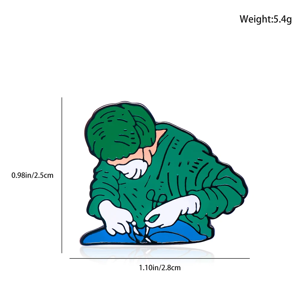 카투니 닥터 간호사 컬렉션 에나멜 브로치, 수술 의학, 간호 과학 핀, 라펠 코트 가방, 랜야드 배지, 보석 선물