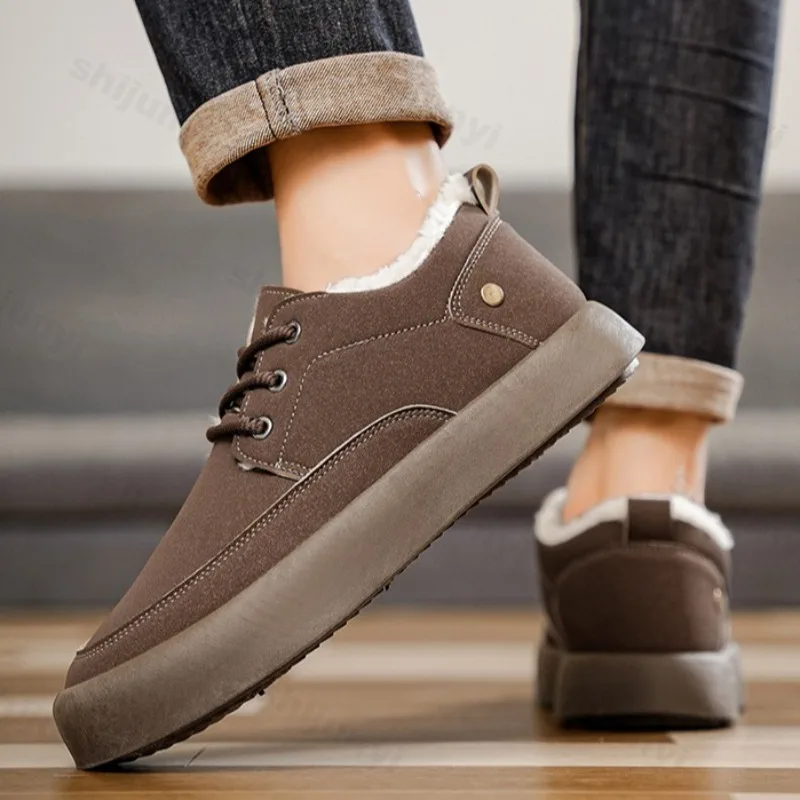 2025 الشتاء الرجال الرجعية الدافئة عادية الأوسط حذاء قطني غير رسمي موضة الاتجاه تنوعا لينة مريحة مكتنزة أفخم أحذية رياضية #4