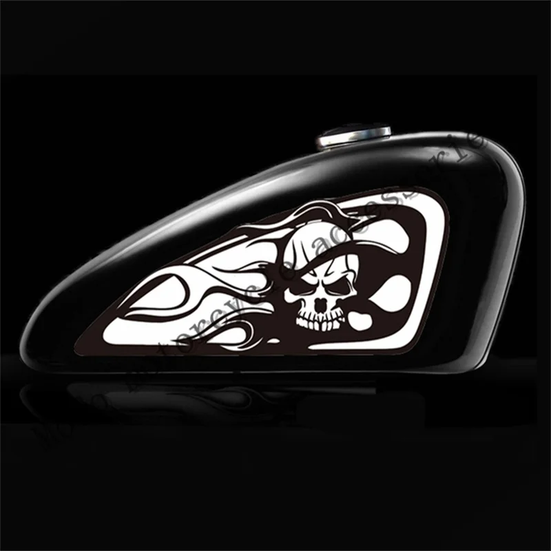 Motorcycle Skull head tank Decal Sticker For SPORTSTER IRON XL883 1200 tank Decal