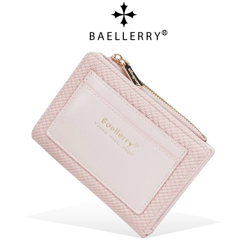 Baellerry Luxury Soft PU Women's Short Wallet Billfold Card Holder Zipper Coin Purse High-Quality Fashion Accessory