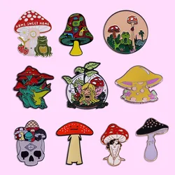 Cartoon Cute Mushroom Enamel Pin Funny Animal Plant Badge Fashion Women's Brooch Jewelry Accessory Gift Wholesale