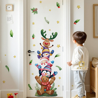 Christmas Character Stack Wall Sticker For Home Kids Rooms Entryways Holiday Party Venues Removable Vinyl Cute Festive Design