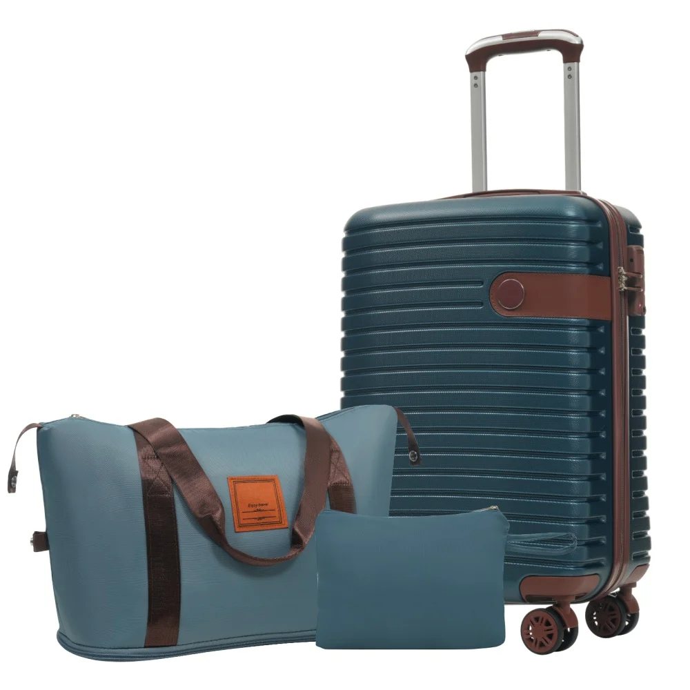 

Luggage Sets 3 Piece Carry on Luggage 22x14x9 Airline Approved, Lightweight Hardshell ABS Suitcases with Wheels, 20 inch, Ink Bl