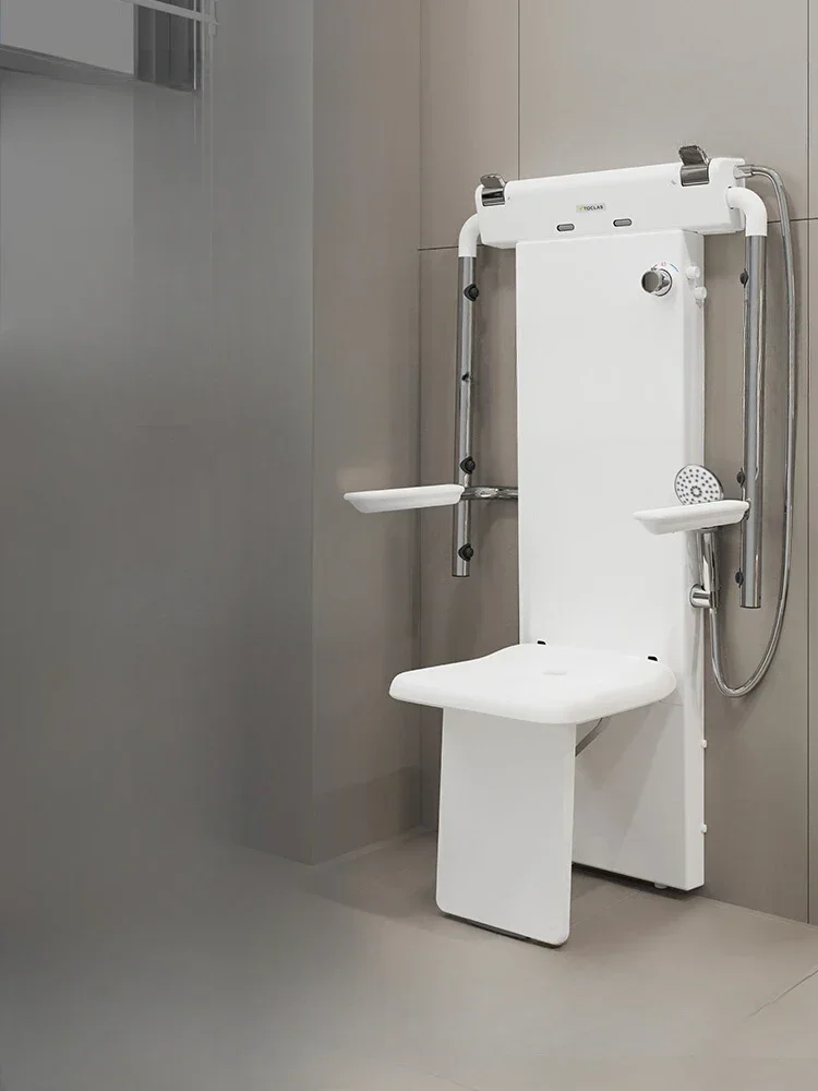 Multi functional wall mounted sitz bath for the elderly, folding shower chair, shower armrest