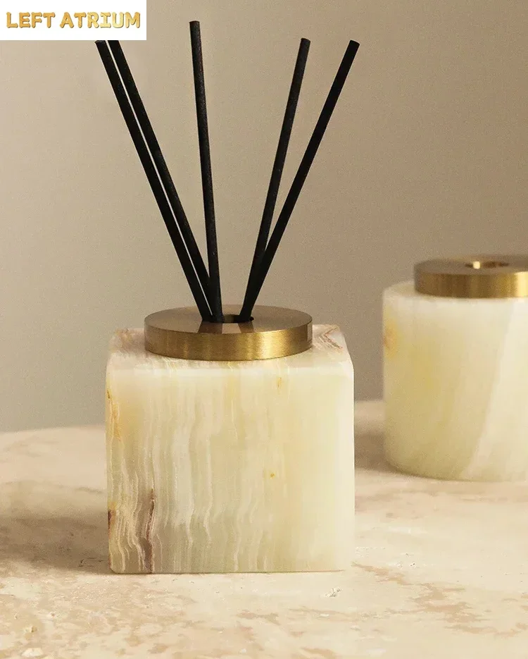 European style simple natural marble aromatherapy bottle Living room Hotel Room Bathroom diffuser diffuser stick Home decoration