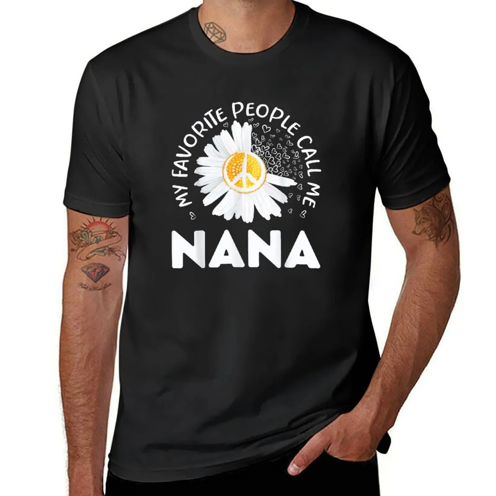 

My Favorite People Call Me Nana Floral Grandma Mother Day T-Shirt plus sizes blacks customs heavyweight t shirts for men