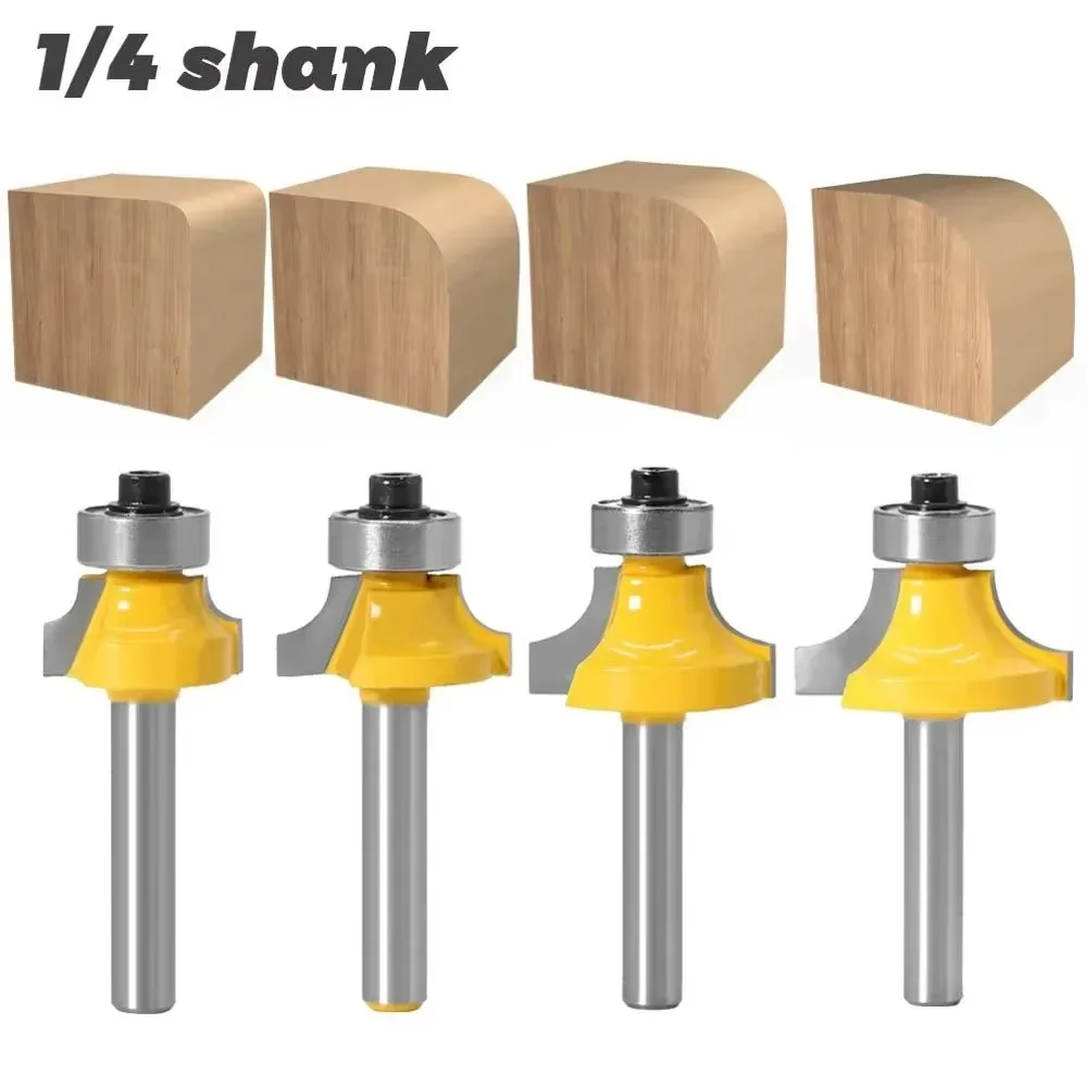 

1 шт. 1/4 "6,35 мм фреза с хвостовиком, резьба по дереву, угол, круглая фреза, подшипник, деревообрабатывающий инструмент, карбид