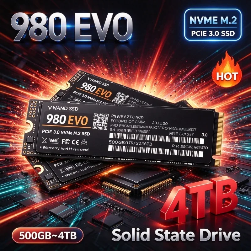 980 EVO M.2 2280 NVMe SSD PCIe3.0 X4 TLC 3D NAND 500GB 1TB 2TB 4TB Solid State Storage for PS5 Gaming PC Laptop