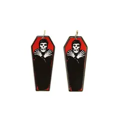 10 Pcs Halloween Coffin Charms Two Side Print Acrylic Jewlery Findings For Necklace Diy Making