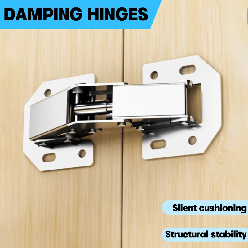 1-10PCS Stainless Steel Hinge Cabinet Cabinet Hinges No-Drilling Hole Kitchen Hinges Hydraulic Damper Buffer Hardware Tools