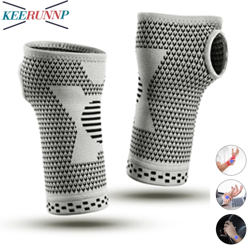

2PCS Wrist Compression Sleeves for Carpal Tunnel,Wrist Support for Women & Men.Breathable & Sweat-Absorbing Carpal Tunnel Sport