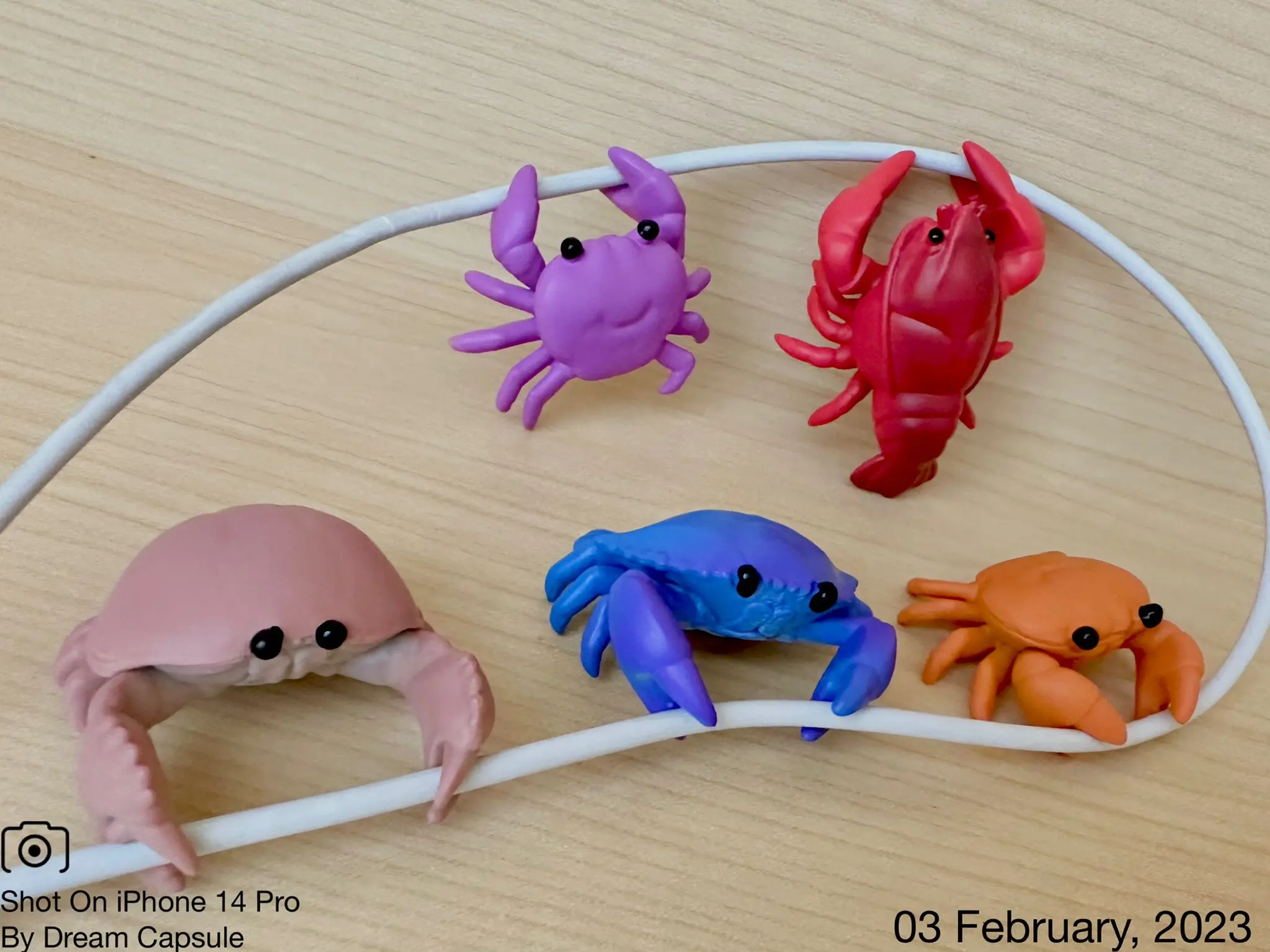 Original genuine Yell capsule toys cute kawaii Let\'s Cable Chokin Crab 2 feat.Crayfish gashapon figures