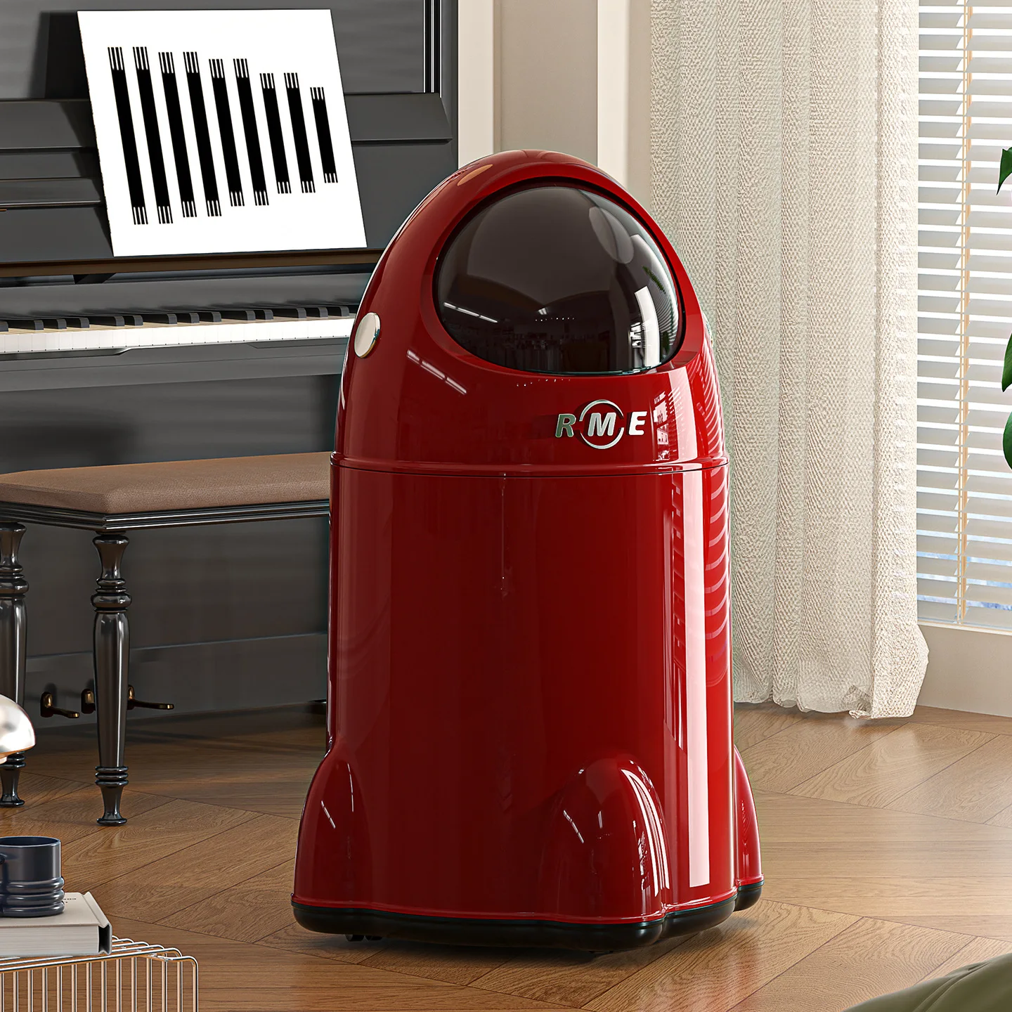 

Large Capaci Bedroom Living Room Wheel-equipped Covered Tra Can High Aesthetic Value Luxury Home Use Dusin Fly Clean...