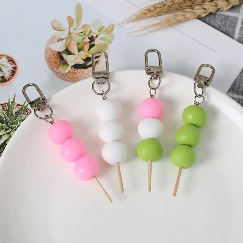 Simulated Meatball String Keychain Creativity Fashion Colorful Food Round Model Car Bag Hanging Decoration Gift jewels llaveros