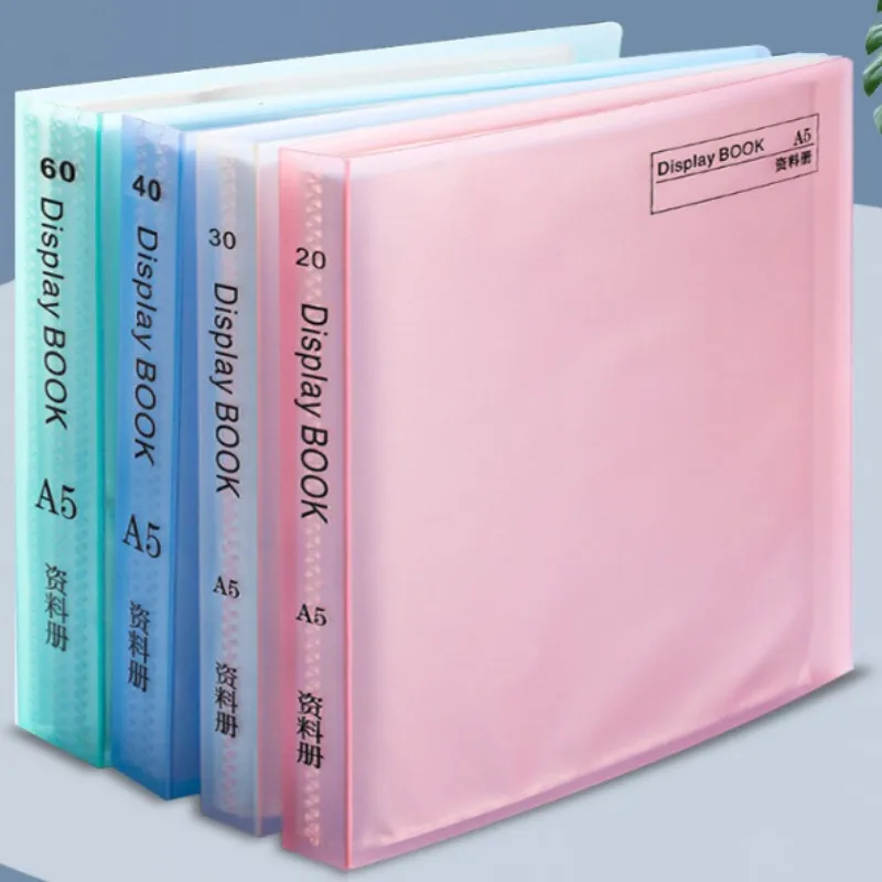 20/30/40/60 Seiten, farbig, mattiert, A5-Ordner, Broschüre, transparente Einlage, Tasche, Büro, Ticket, Aktenordner, Dokumenten-Organizer