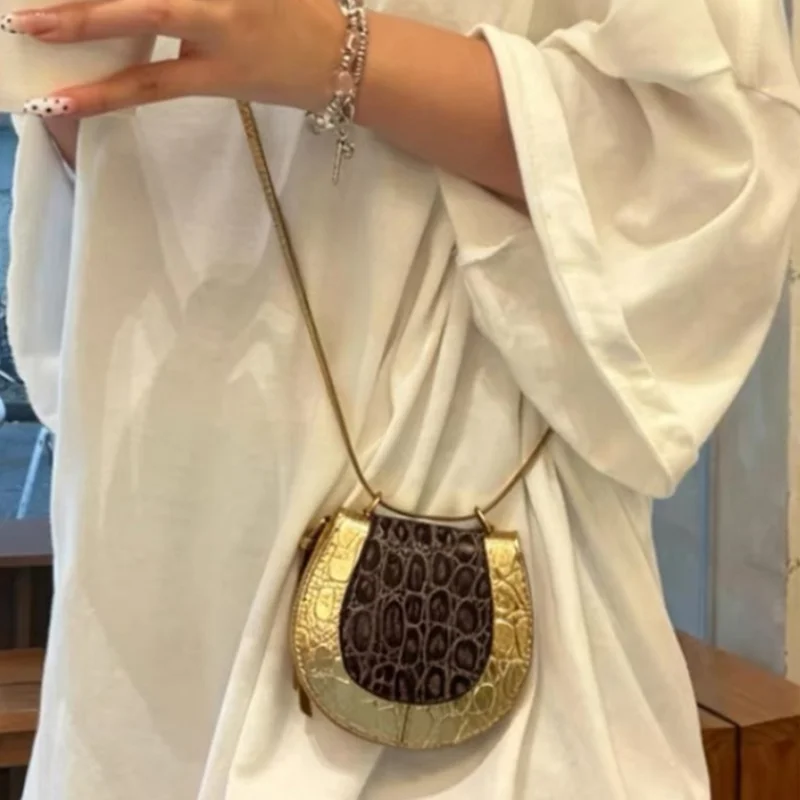 Luxury Bags Sales - Сумка-кроссбоди с тиснением под крокодила, ретро-сумка-седло