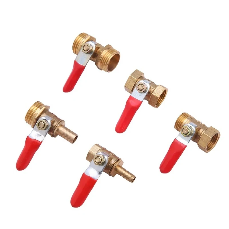 Brass Small Ball Valve 1/8' 1/4'' 3/8'' 1/2'' Female/Male Thread Brass Valve Connector Joint Copper Pipe Fitting Coupler Adapter