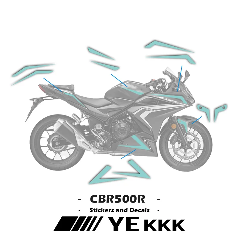 For Honda CBR400R CBR 400R 400 Fairing Shell Sticker Decal Full Car Sticker Lines Solid Color Decal Motorcycle Sticker